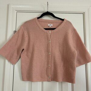 Aerie pink short sleeve cardigan